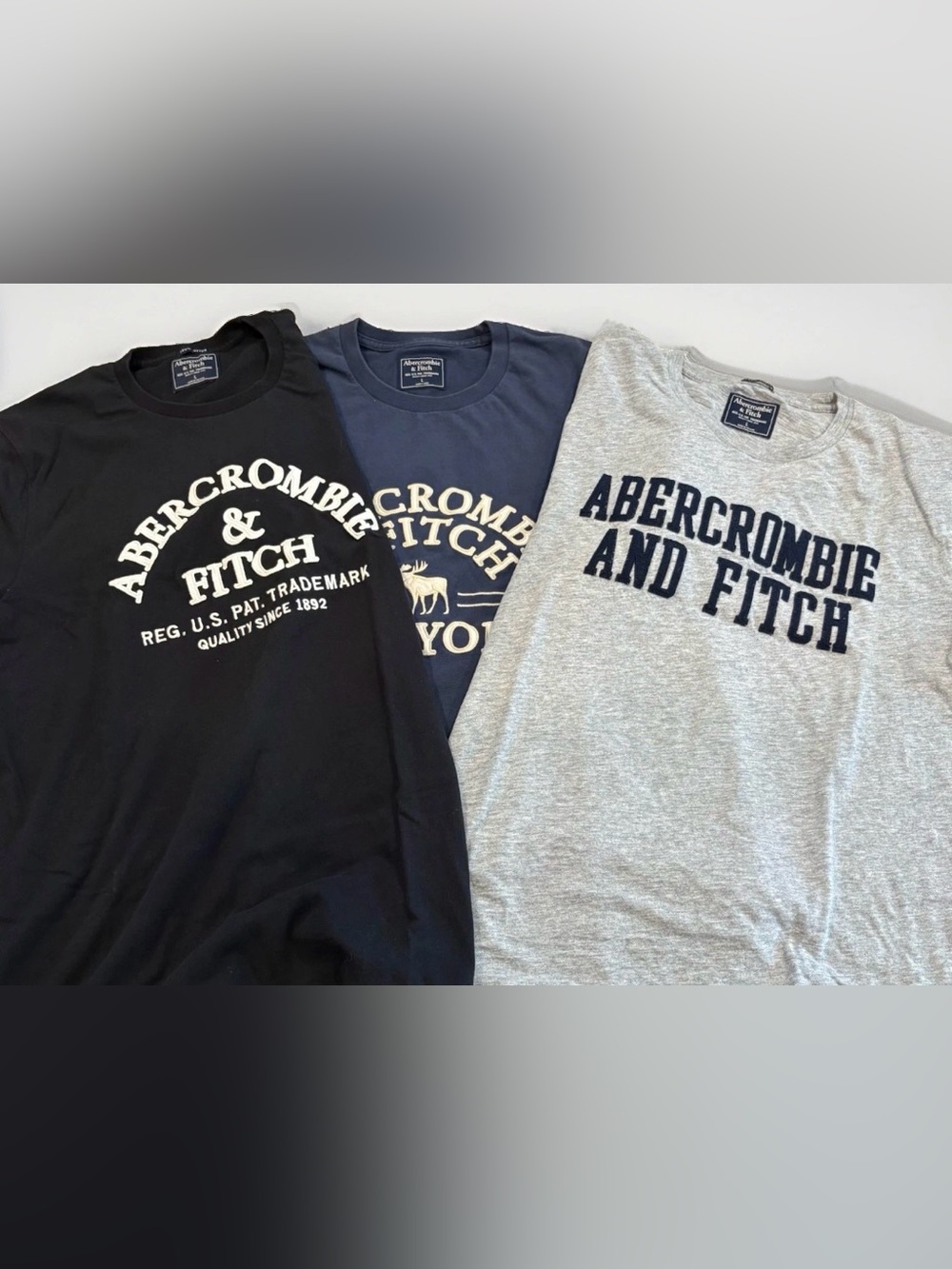 Abercrombie & Fitch T-Shirt Lot of 3 Women's Size Large Logo Soft Classic Preppy